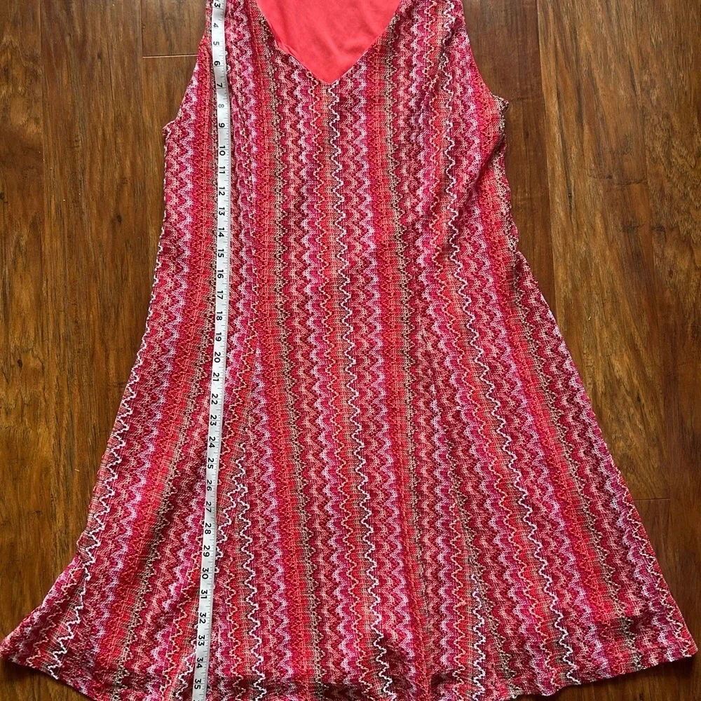 V-Neck Midi Dress with Chevron Patterned Sleeveless Various Colors Women’s 14W - Picture 2 of 4